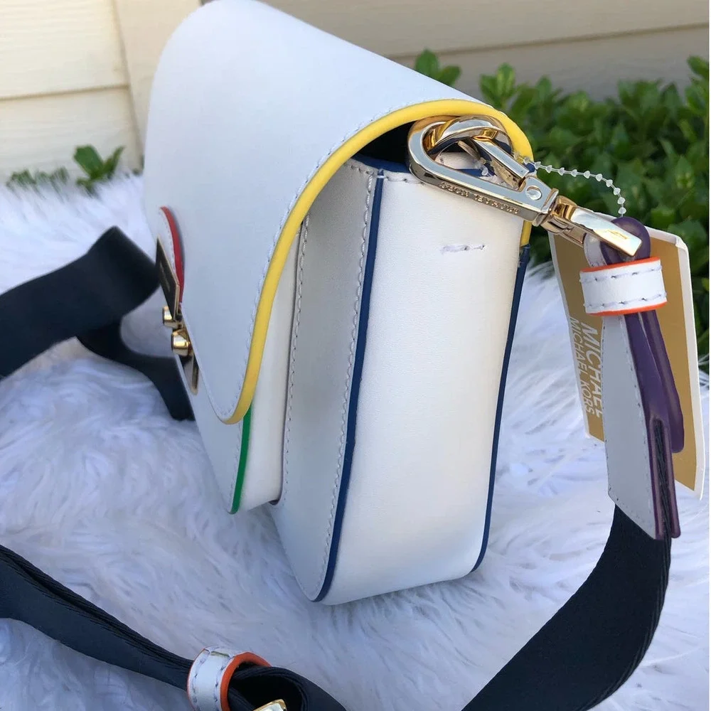 Michael Kors Sloan Editor Leather Messenger Crossbody Rainbow - Picture 2 of 16